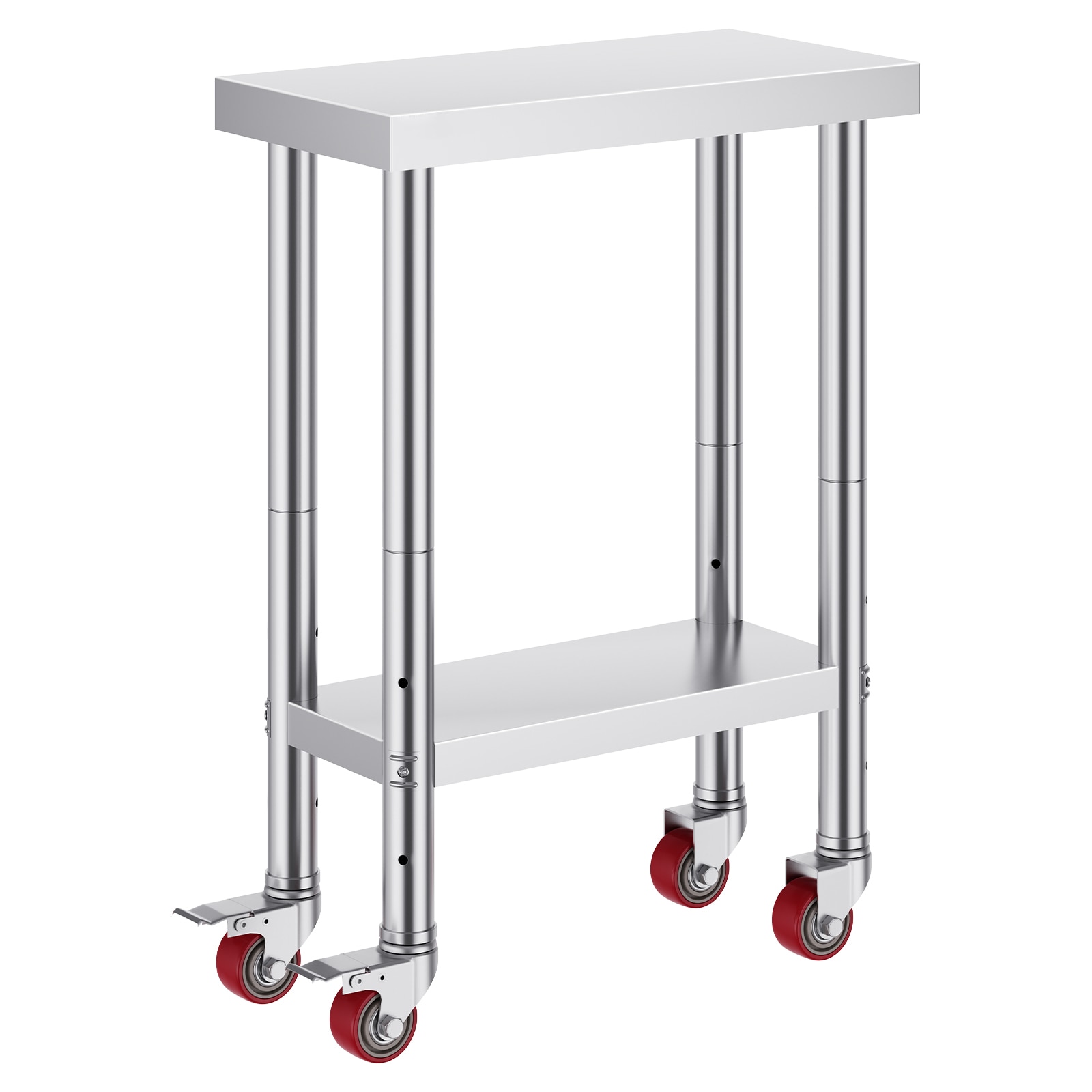 Stainless Steel Work Table With Wheels For Commercial Kitchens_voghion.com